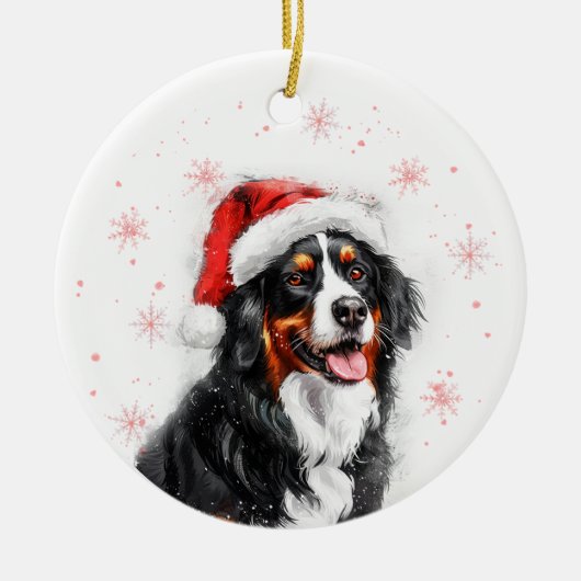 Bernese Mountain Dog Christmas Personalized Keramisch Ornament (Voorkant)