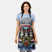 Bernese Mountain Dog Christmas Red Truck Holiday Schort (Gedragen)