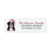 Bernese Mountain Dog Christmas Return Address      Etiket (Voorkant)