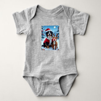 Bernese Mountain Dog Christmas  Romper