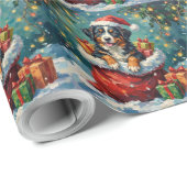 Bernese Mountain Dog Christmas Santa Bag Adventure Cadeaupapier (Rol Hoek)