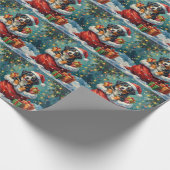 Bernese Mountain Dog Christmas Santa Bag Adventure Cadeaupapier (Hoek)