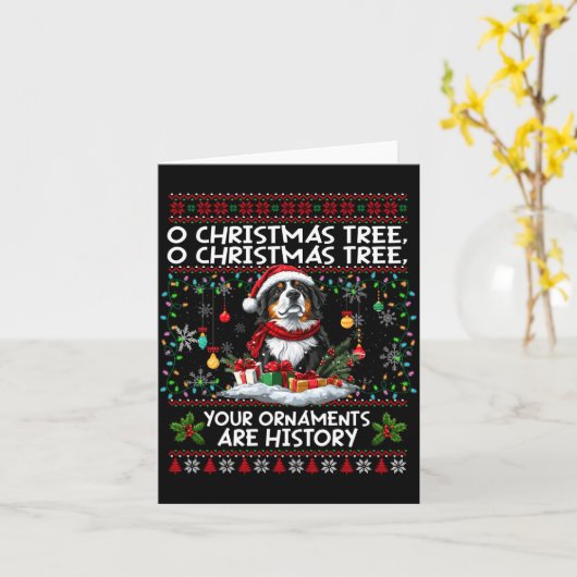 Bernese Mountain Dog Christmas Tree Decorations Do Kaart (Gele Bloem)