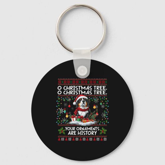 Bernese Mountain Dog Christmas Tree Decorations Do Sleutelhanger (Voorkant)