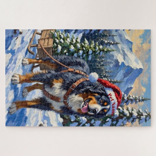 Bernese Mountain Dog Christmas Tree Hauler Hat Legpuzzel (Horizontaal)