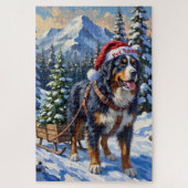 Bernese Mountain Dog Christmas Tree Hauler Hat Legpuzzel (Verticaal)