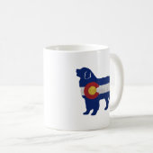 Bernese Mountain Dog Colorado Flag Silhouette Koffiemok (Voorkant rechts)