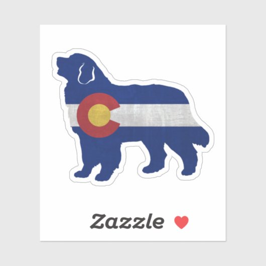 Bernese Mountain Dog Colorado Flag Silhouette Sticker (Vel)