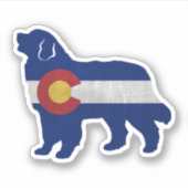 Bernese Mountain Dog Colorado Flag Silhouette Sticker (Voorkant)