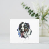Bernese Mountain Dog Cute Face Briefkaart (Staand voorkant)