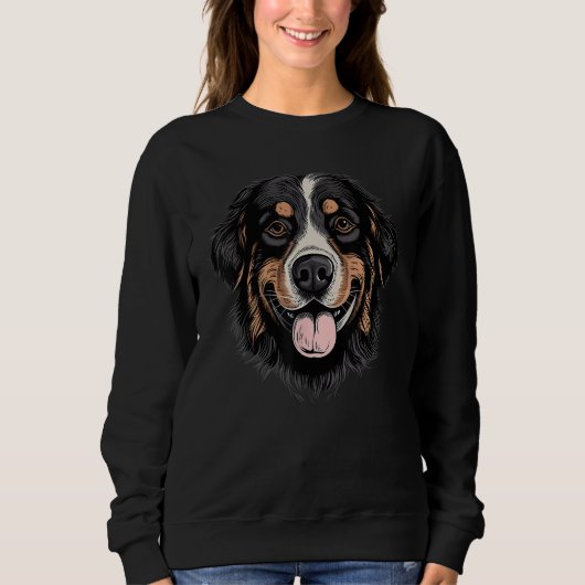 Bernese Mountain Dog Cute Happy Little Berner Pupp Trui (Voorkant)