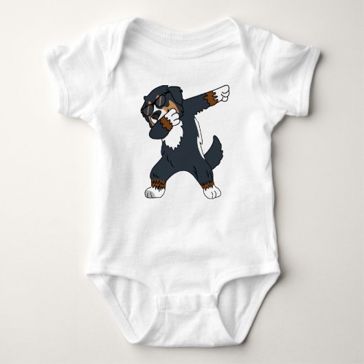 Bernese Mountain Dog Dabbing Dancing Funny Gift Romper (Voorkant)