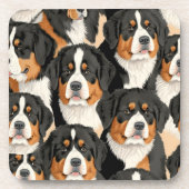 Bernese Mountain Dog Decorative Seamless Pattern Bier Onderzetter (Voorkant)