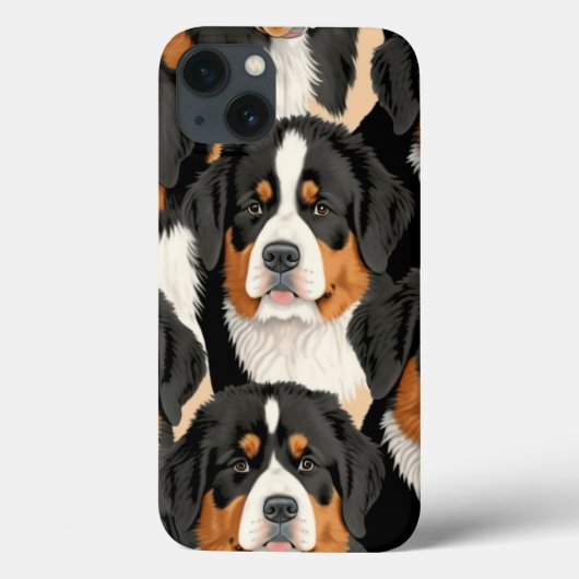 Bernese Mountain Dog Decorative Seamless Pattern Case-Mate iPhone Case (Achterkant)