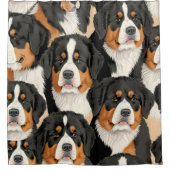 Bernese Mountain Dog Decorative Seamless Pattern Douchegordijn (Voorkant)