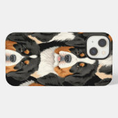 Bernese Mountain Dog Decorative Seamless Pattern iPhone Hoesje (Achterkant horizontaal)