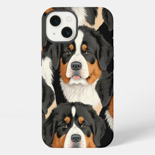 Bernese Mountain Dog Decorative Seamless Pattern iPhone Hoesje (Achterkant)
