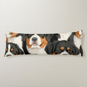 Bernese Mountain Dog Decorative Seamless Pattern Lichaamskussen