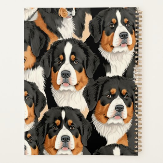 Bernese Mountain Dog Decorative Seamless Pattern Planner (Achterkant)
