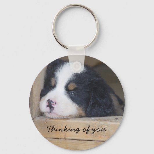Bernese Mountain Dog - Denking of you key chain Sleutelhanger (Voorkant)