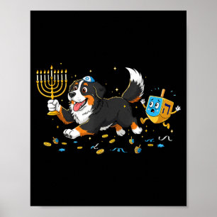 Bernese Mountain Dog Driehoekige Menorah Hanukkah  Poster