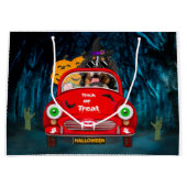 Bernese Mountain Dog Driving Car Scary Halloween Groot Cadeauzakje (Voorkant)