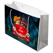 Bernese Mountain Dog Driving Car Scary Halloween Groot Cadeauzakje (Achterkant Gekanteld)