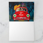 Bernese Mountain Dog Driving Car Scary Halloween Kaart (Binnen)
