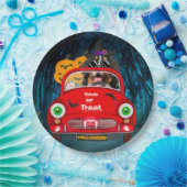 Bernese Mountain Dog Driving Car Scary Halloween Papieren Bordje (Feest)