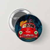 Bernese Mountain Dog Driving Car Scary Halloween Ronde Button 5,7 Cm (Voorkant /achterkant)