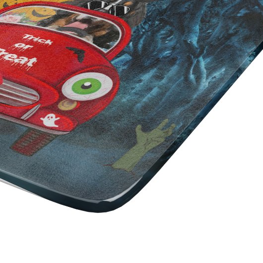 Bernese Mountain Dog Driving Car Scary Halloween Snijplank (Hoek)