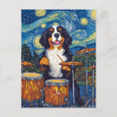 Bernese Mountain Dog Drummer Briefkaart (Voorkant)