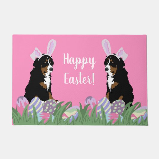 Bernese Mountain Dog Easter Deurmat (Voorkant)
