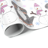 Bernese Mountain Dog en Snowman Cadeaupapier (Rol Hoek)