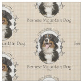Bernese Mountain Dog Fabric Stof (Close Up)