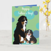 Bernese Mountain Dog Fathers Day Card Kaart (Gele Bloem)