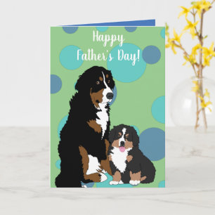 Bernese Mountain Dog Fathers Day Card Kaart
