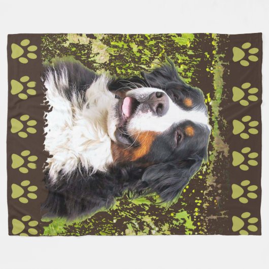 Bernese Mountain Dog fleece deken (Voorkant (Horizontaal))