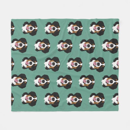 Bernese Mountain Dog Fleece Deken (Voorkant (Horizontaal))