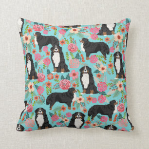 Bernese Mountain Dog Florals Pillow Kussen