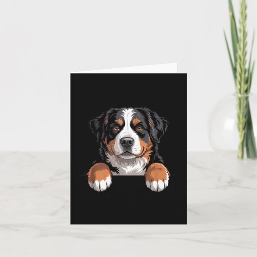 Bernese Mountain Dog Funny Peeking Cket Berner Pup Kaart (Voorkant)