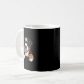Bernese Mountain Dog Funny Peeking Cket Berner Pup Koffiemok (Voorkant links)