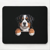 Bernese Mountain Dog Funny Peeking Cket Berner Pup Muismat (Voorkant)