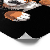 Bernese Mountain Dog Funny Peeking Cket Berner Pup Poster (Hoek)