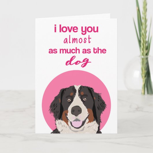Bernese Mountain Dog Funny Valentijnsdag Card Feestdagen Kaart (Voorkant)