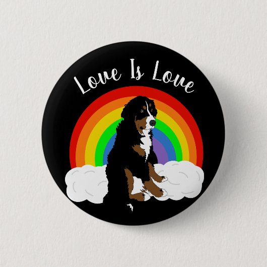  Bernese Mountain Dog Gay Pride Ronde Button 5,7 Cm (Voorkant)