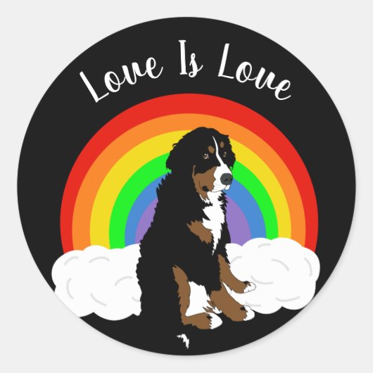  Bernese Mountain Dog Gay Pride Ronde Sticker (Voorkant)