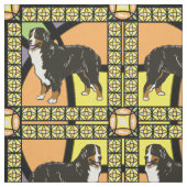 Bernese Mountain dog "gekleurd glas" stof (Swatch)