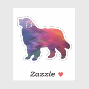 Bernese Mountain Dog Geo Silhouette Paars Sticker