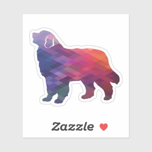 Bernese Mountain Dog Geo Silhouette Paars Sticker (Vel)